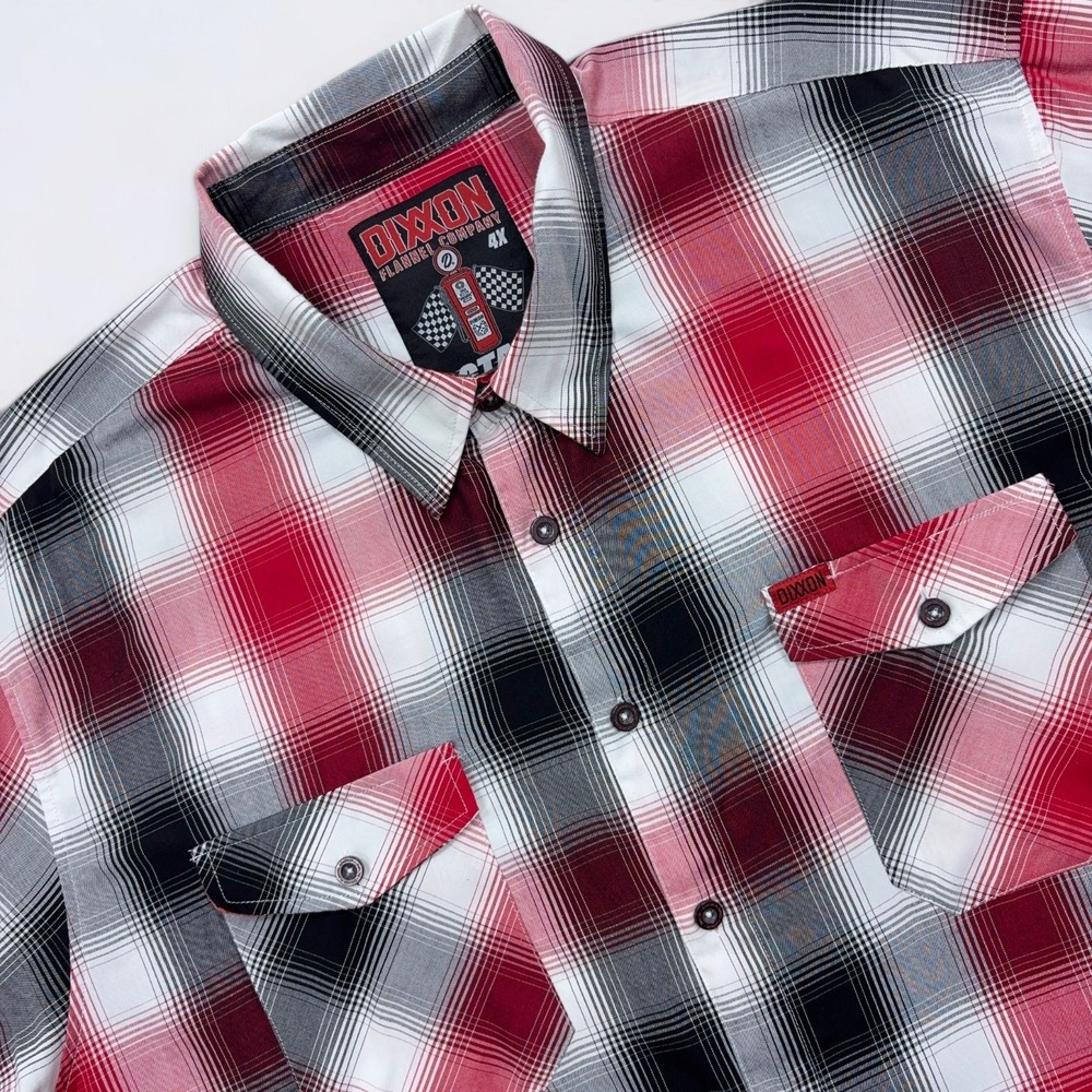 Dixxon Flannel Co Shirt Men's 4XL Red Black Plaid Octane Bamboo Blend Streetwear